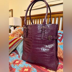 Kate Spade New York Embossed Leather Tote Bag Excellent Condition